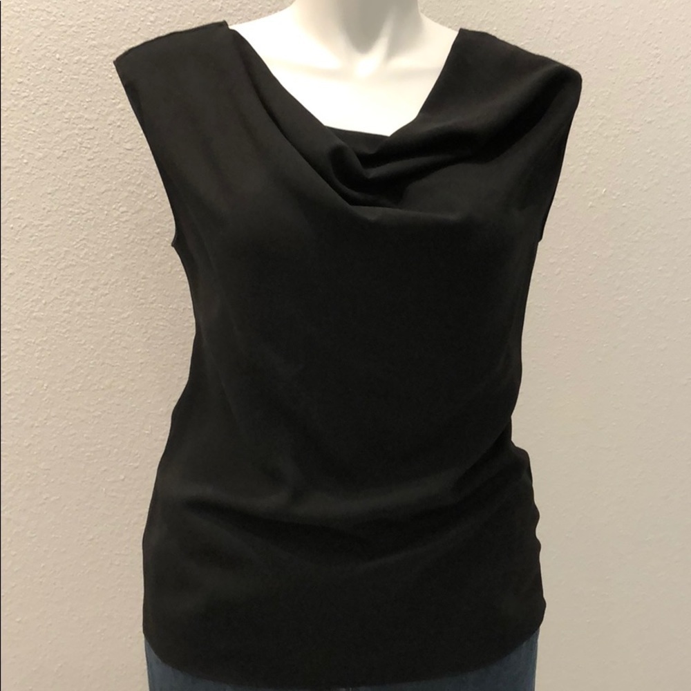 T Tahari Lyra Blouse Black NWT sz L